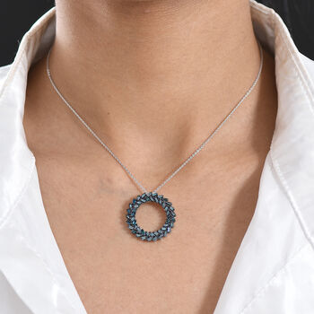 D'Joy Blauer Diamant Schmuckset ca. 50 cm 925 Silber Rhodiniert (10-15 Werktage Lieferzeit) ca. 1.00 ct