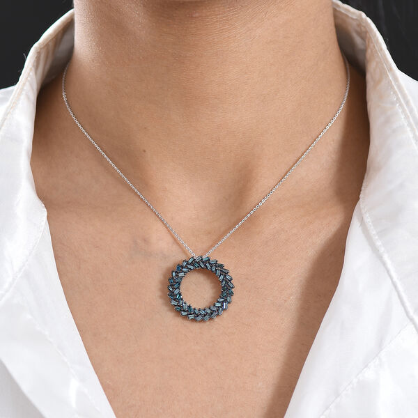 D'Joy Blauer Diamant Schmuckset ca. 50 cm 925 Silber Rhodiniert (10-15 Werktage Lieferzeit) ca. 1.00 ct image number 2