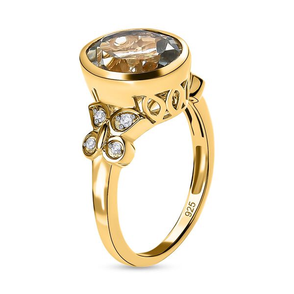 AAA Prasiolith und Zirkon Ring - 3,44 ct. image number 4