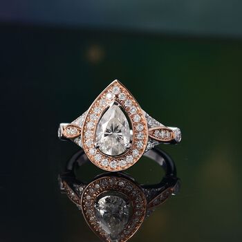 Zweifarbiger Moissanit Ring - 1,75 ct.