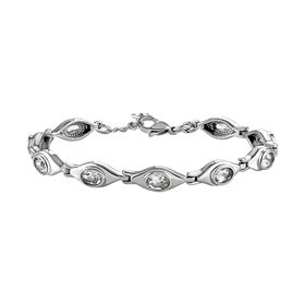Weißer Topas Armband ca. 18 cm Edelstahl ca. 4.73 ct