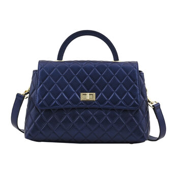 LA MAREY Crossbody Tasche aus 100% echtem Leder mit RFID Schutz und abnehmbarem Riemen, Blau