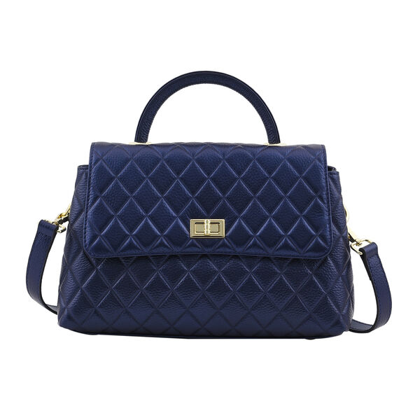 LA MAREY Crossbody Tasche aus 100% echtem Leder mit RFID Schutz und abnehmbarem Riemen, Blau