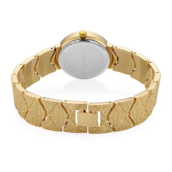 STRADA - Uhr mit japanischem PC21S Uhrwerk, bordeauxrotem Sonnenschliff-Zifferblatt und Legierungsgehäuse image number 7