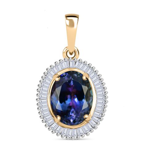 AAA Pfau Tansanit, Weißer Diamant Anhänger 585 Gold (6-7  Werktage Lieferzeit) ca. 3.48 ct image number 0