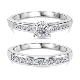 Funkelnde Königin- 2er-Set Moissanit Ringe- 1,46 ct.