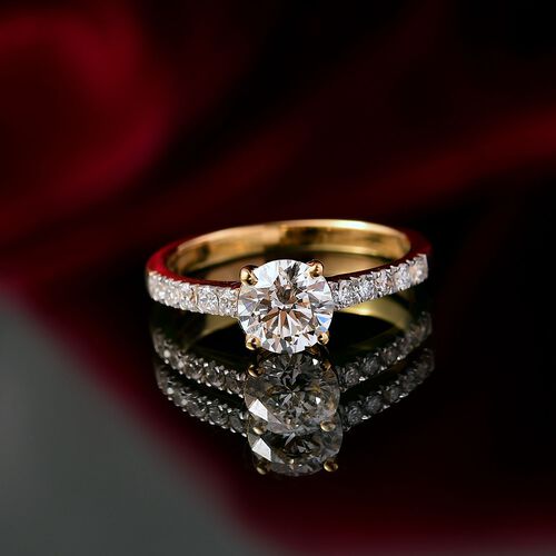LUXURIANT DIAMOND - Lab Grown Diamant SI Ring 925 Silber 750 Gelbgold Vermeil (Größe 18.00) ca. 1.25 ct image number 1