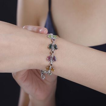 Mehrfarbiges Turmalin-Armband, 19 cm - 16,41 ct.