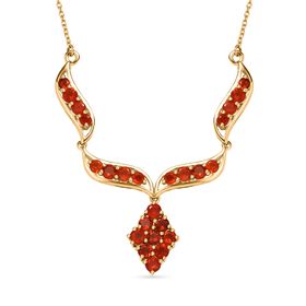 Blaze Feuer Opal Halskette ca. 45 cm 925 Silber 750 Gelbgold Vermeil ca. 1.78 ct