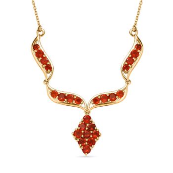 Blaze Feuer Opal Halskette ca. 45 cm 925 Silber 750 Gelbgold Vermeil ca. 1.78 ct