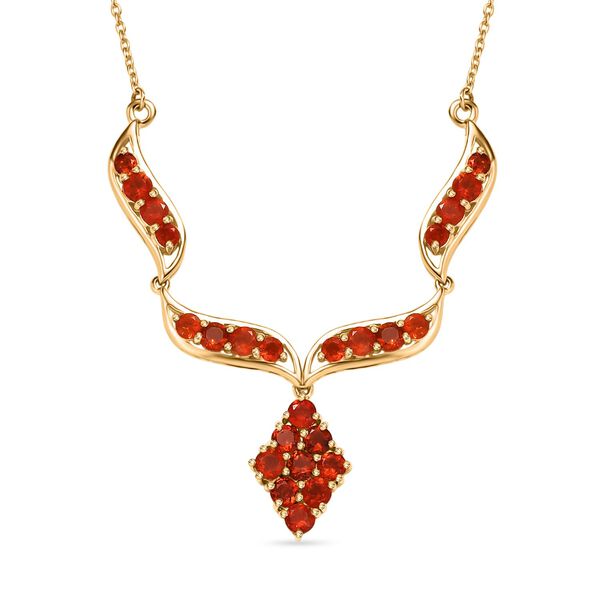 Blaze Feuer Opal Halskette ca. 45 cm 925 Silber 750 Gelbgold Vermeil ca. 1.78 ct