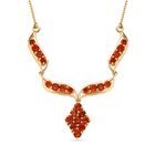 Blaze Feuer Opal Halskette ca. 45 cm 925 Silber 750 Gelbgold Vermeil ca. 1.78 ct