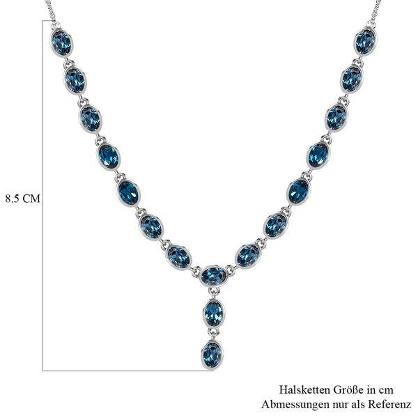 London Blau Topas Collier, ca. 45 cm, 925 Silber platiniert ca. 9.18 ct image number 6