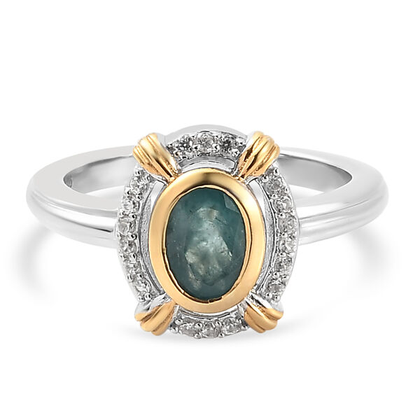 Grandidierit und Zirkon Ring 925 Silber Bicolor  ca. 0,97 ct