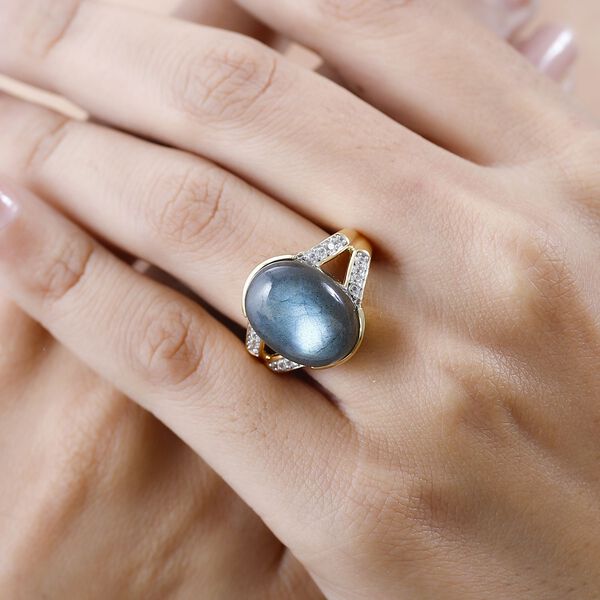 AAA Labradorit und Zirkon Ring - 11,27 ct. image number 2