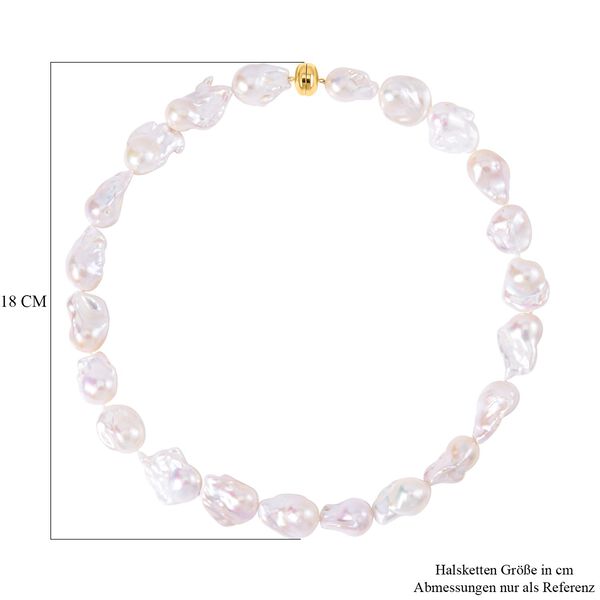 14-16 mm Premium wei&szlig;e Barockperle-Halskette, 50 cm image number 5