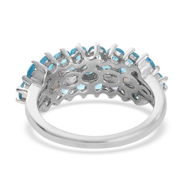 Neon Apatit Cluster Ring 925 Silber Platin-&Uuml;berzug image number 5
