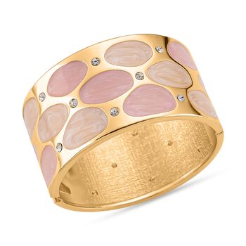 Wei&szlig;er Kristall Armreif ca. 17 cm emailliert