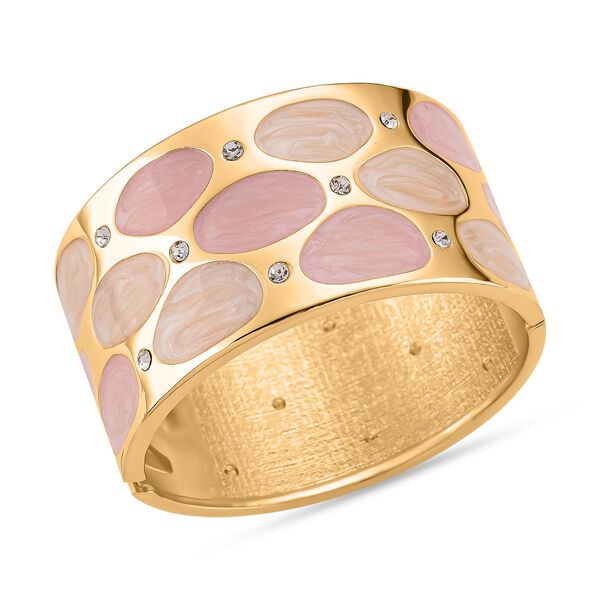 Wei&szlig;er Kristall Armreif ca. 17 cm emailliert image number 3