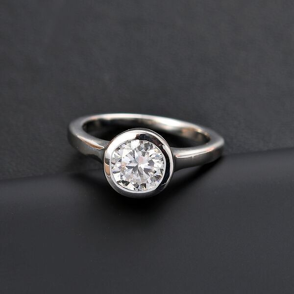 Moissanit Ring, 925 Silber rhodiniert - 1,19 ct. image number 2