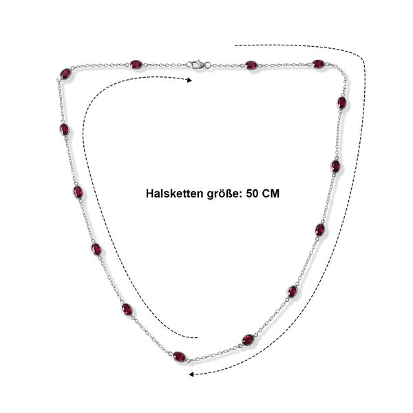 D'Joy Afrikanischer Rubin (Fissure gef&uuml;llt) Halskette ca. 50 cm 925 Silber Rhodiniert ca. 9,41 ct. image number 5