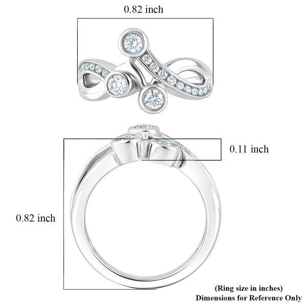 88 Facetten Moissanit Ring 925 Silber platiniert  ca. 0,63 ct image number 10