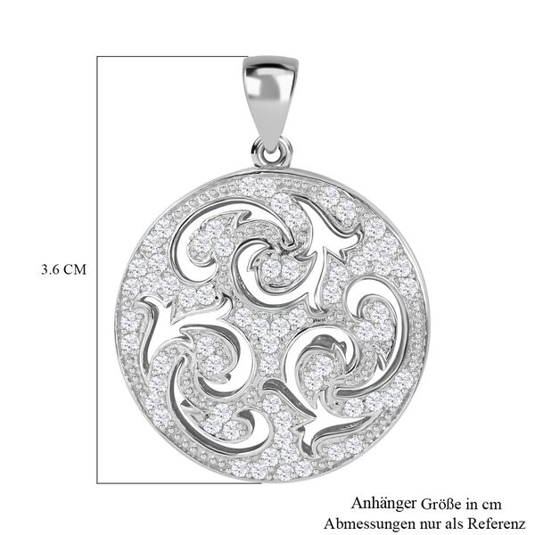 Wei&szlig;er Zirkonia Anh&auml;nger, 925 Silber rhodiniert image number 4