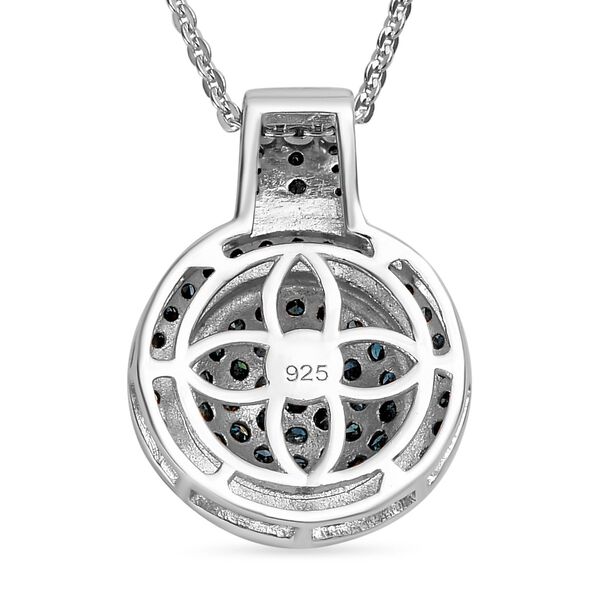 Blauer Diamant Anh&auml;nger mit 50cm Kette - 0,75 ct. image number 5