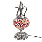 Handgefertigte, orientalische Mosaikglas Tischlampe in Weinkrugform, Größe 18x18x34 cm, Kreise rot image number 2