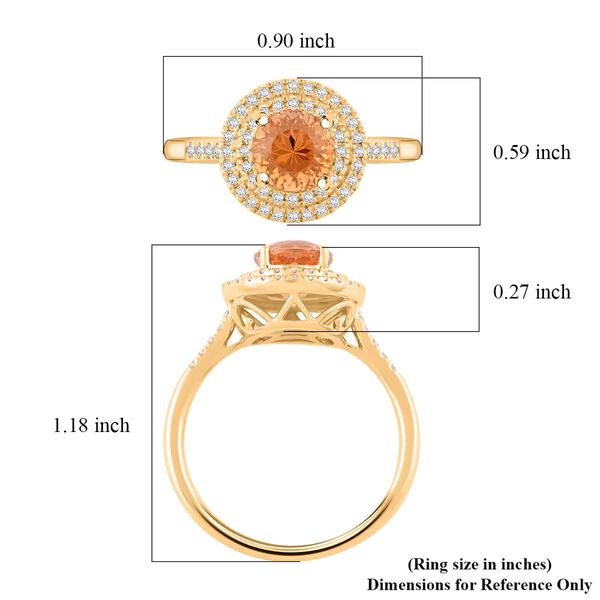 LUXORO zertifiziert und geprüft AAA kaiserlicher Topas und Diamant Ring in 417 Gold - 2 ct. image number 4