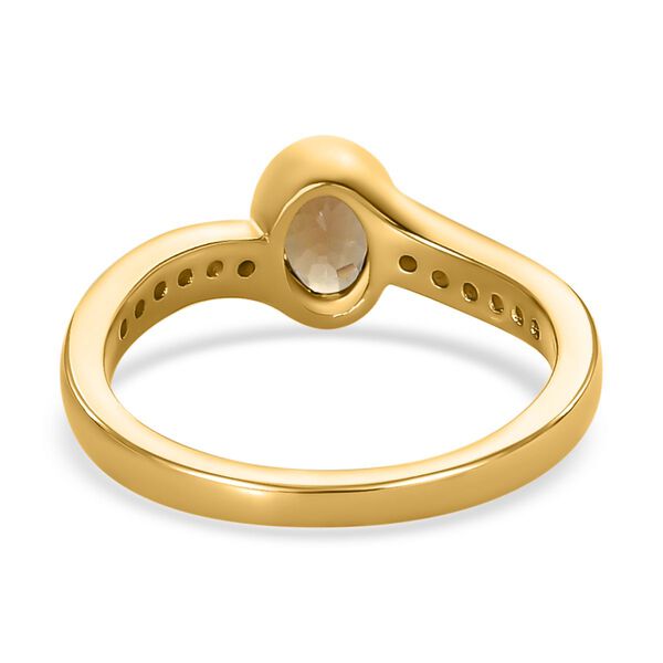 Nat&uuml;rlicher, goldener Tansanit und Zirkon-Ring - 0,99 ct. image number 6