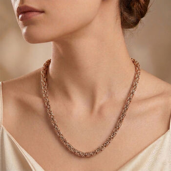 Byzantinische K&ouml;nigskette ca. 50 cm, 316L Edelstahl ca. 99,50g, Ros&eacute;farben