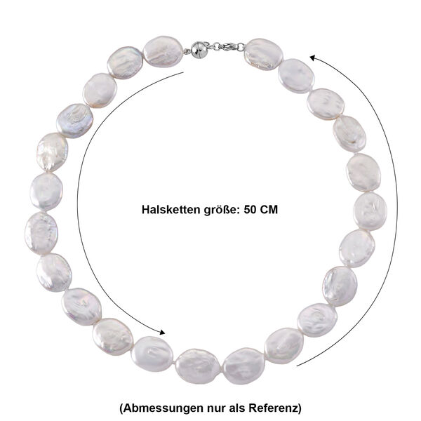 Wei&szlig;e Keshi Perle Halskette ca. Flexibles cm 316L Edelstahl image number 4