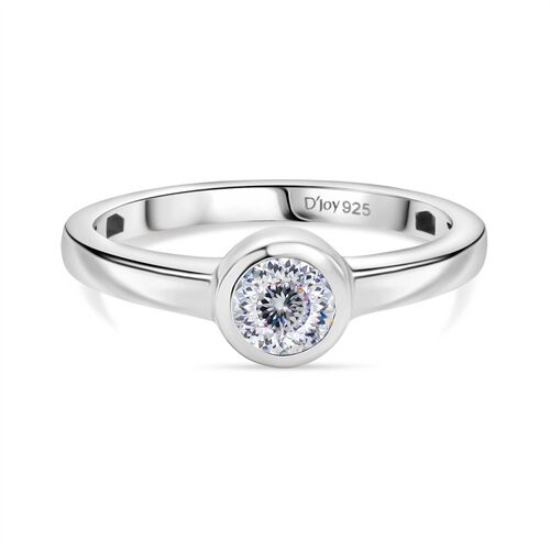 D’joy 120 Facetten Moissanit Ring 925 Silber platiniert (Größe 17.00) ca. 0,47 ct image number 0