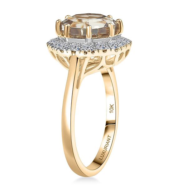 LUXURIANT AAA Turkizit und Labor Diamant Ring in 417 Gold - 4,51 ct. image number 3