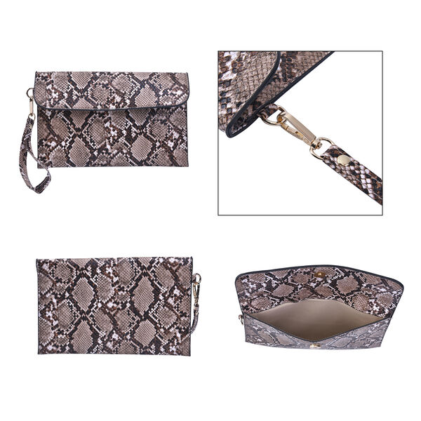 Passage - 4er-Set, Handtasche, Crossbody Tasche, Clutch und Brieftasche mit Python Muster image number 5