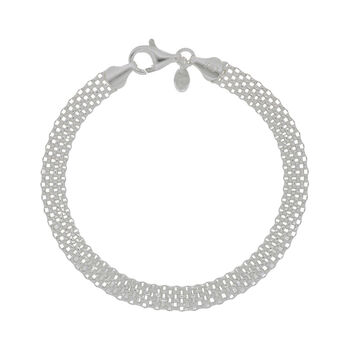 Netz-Design 19cm Armband und 50cm Halskette in 925 Silber
