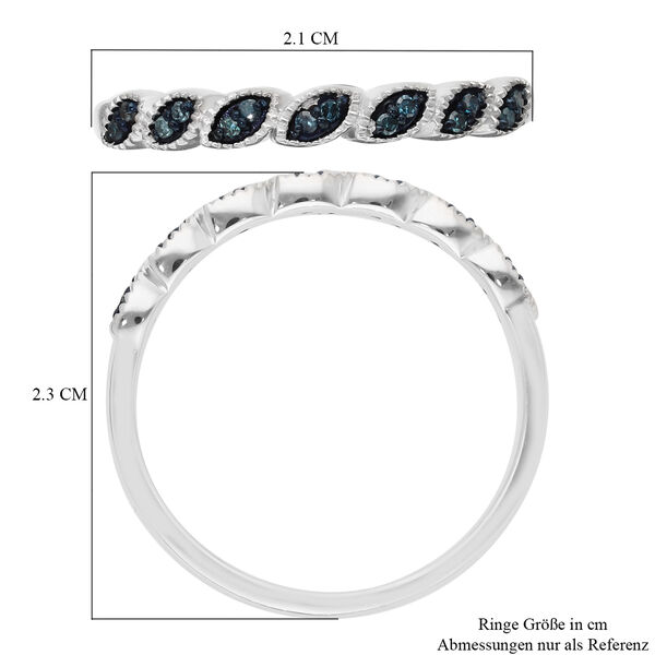 Blauer Diamant Ring 925 Silber platiniert  ca. 0,10 ct image number 6