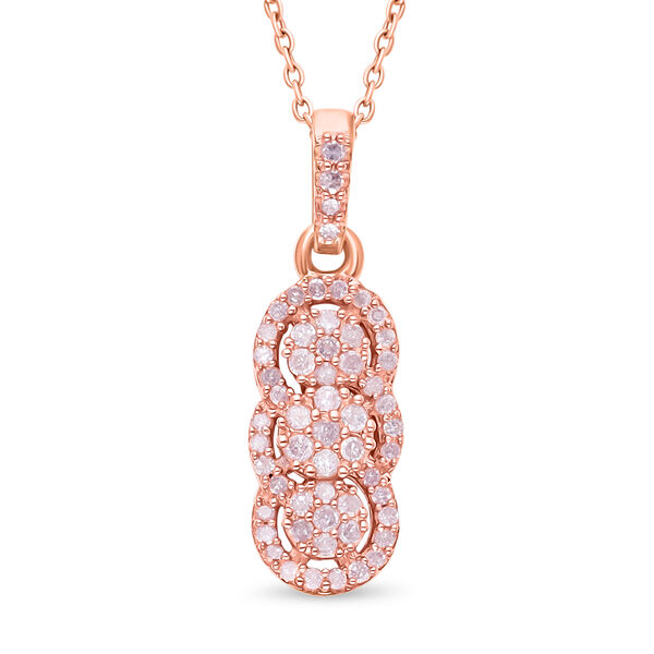 Nat&uuml;rlicher, rosa Diamant Anh&auml;nger mit 45cm Kette - 0,33 ct.