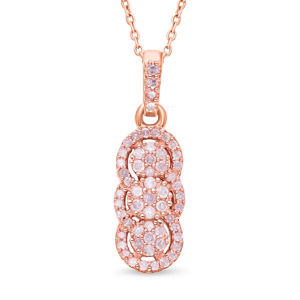 Natürlicher, rosa Diamant Anhänger mit 45cm Kette - 0,33 ct. image number 0