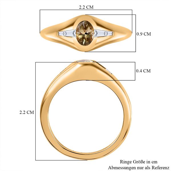 AA natürlicher goldener Tansanit und Zirkon-Ring - 0,74 ct. image number 7