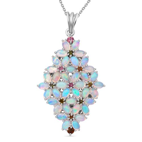 AA Natürlicher, äthiopischer Welo Opal und Multi-Turmalin-Anhänger mit 50cm Kette - 6,77 ct. image number 0