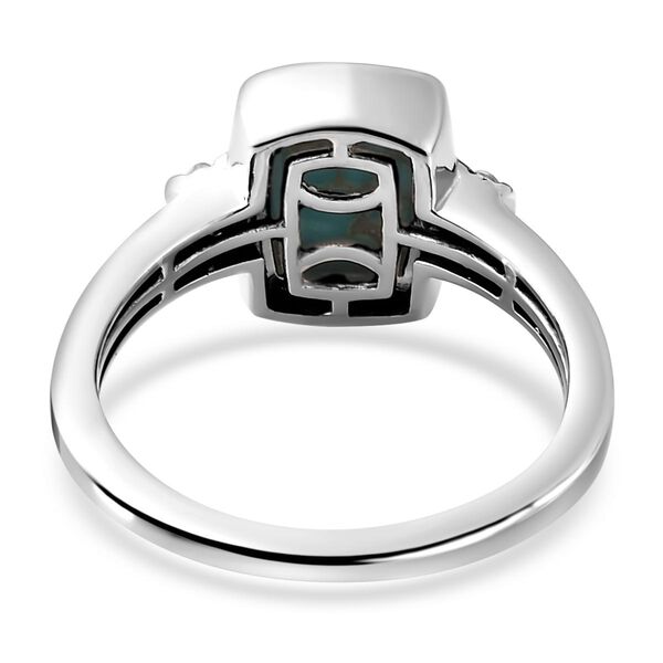 Sierra Nevada Türkis und Zirkon Ring, 925 Silber platiniert, 2,20 ct. image number 6
