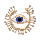 Glas, Wei&szlig;er Kristall Brosche emailliert