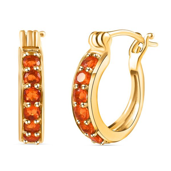 Salamanca Feueropal-Creolen, 925 Silber vergoldet ca. 0,54 ct