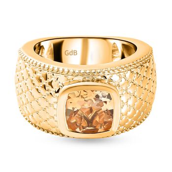 Citrin Ring, reines Messing goldfarben (Gr&ouml;&szlig;e 21.00) ca. 1,93 ct