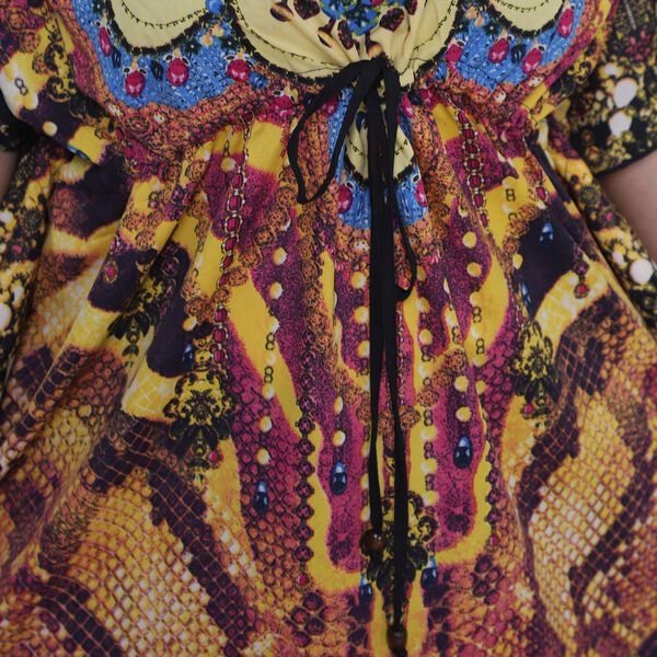 V-Ausschnitt bedruckter Kaftan image number 6