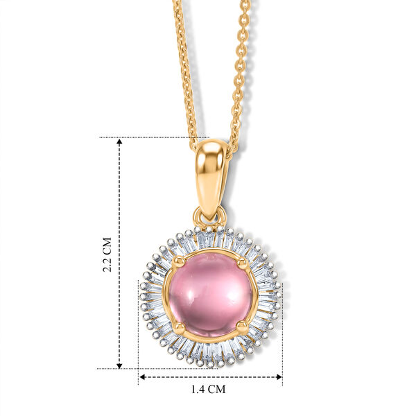 D'Joy Flamingo Mondstein und Diamant Anh&auml;nger mit 50cm Kette - 2,34 ct. image number 5