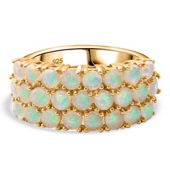 AAA Nat&uuml;rlicher, &auml;thiopischer Welo Opal Ring 925 Silber Gelbgold Vermeil (Gr&ouml;&szlig;e 17.00) ca. 2,02 ct