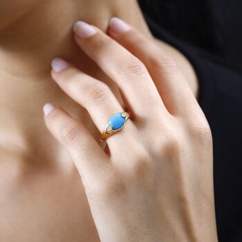 AA Sleeping Beauty T&uuml;rkis und Zirkon Ring - 1,66 ct.